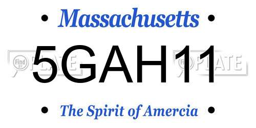5GAH11 Massachusetts License Plate