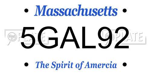 5GAL92 Massachusetts License Plate