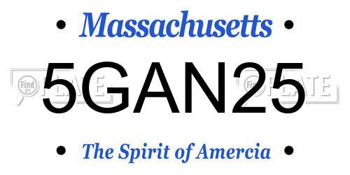 5GAN25 Massachusetts License Plate