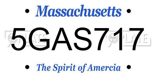 5GAS717 Massachusetts License Plate