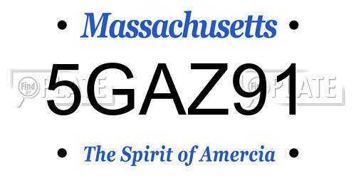 5GAZ91 Massachusetts License Plate