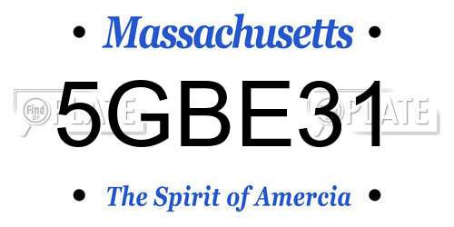 5GBE31 Massachusetts License Plate
