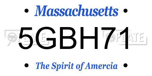 5GBH71 Massachusetts License Plate