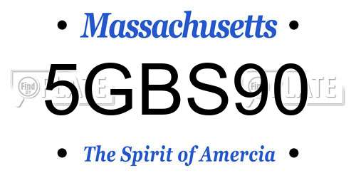 5GBS90 Massachusetts License Plate