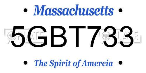 5GBT733 Massachusetts License Plate