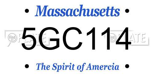 5GC114 Massachusetts License Plate