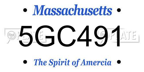 5GC491 Massachusetts License Plate