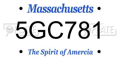 5GC781 Massachusetts License Plate