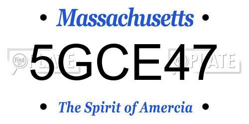 5GCE47 Massachusetts License Plate