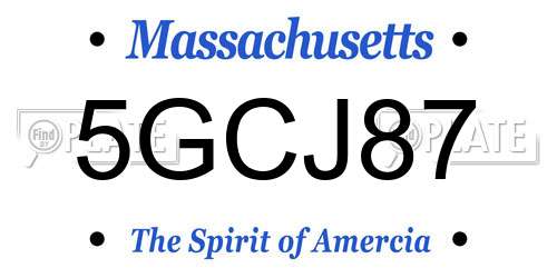 5GCJ87 Massachusetts License Plate