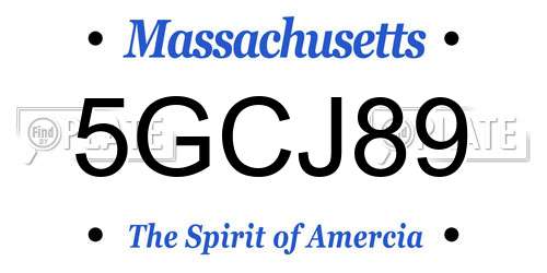 5GCJ89 Massachusetts License Plate