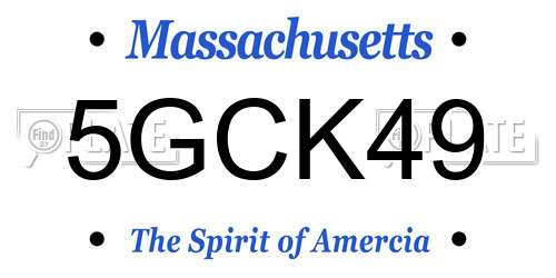 5GCK49 Massachusetts License Plate
