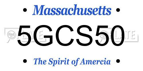 5GCS50 Massachusetts License Plate