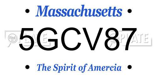 5GCV87 Massachusetts License Plate