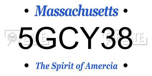 5GCY38 Massachusetts License Plate