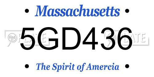 5GD436 Massachusetts License Plate