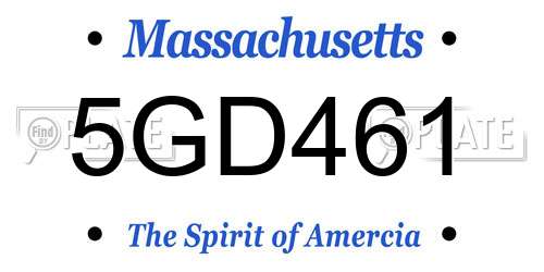 5GD461 Massachusetts License Plate