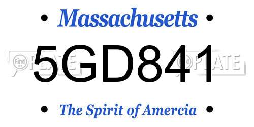 5GD841 Massachusetts License Plate