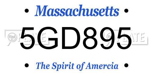 5GD895 Massachusetts License Plate