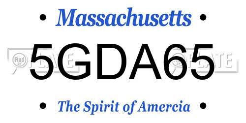 5GDA65 Massachusetts License Plate