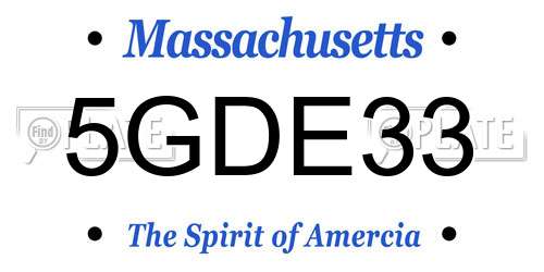 5GDE33 Massachusetts License Plate