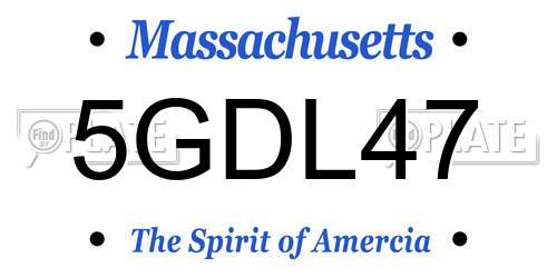 5GDL47 Massachusetts License Plate