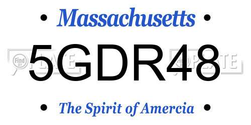 5GDR48 Massachusetts License Plate