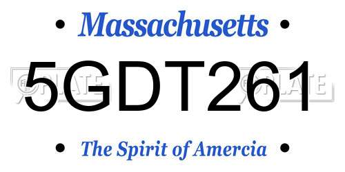 5GDT261 Massachusetts License Plate