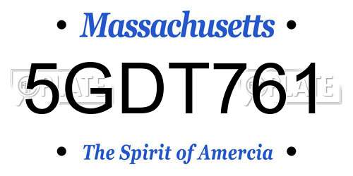 5GDT761 Massachusetts License Plate