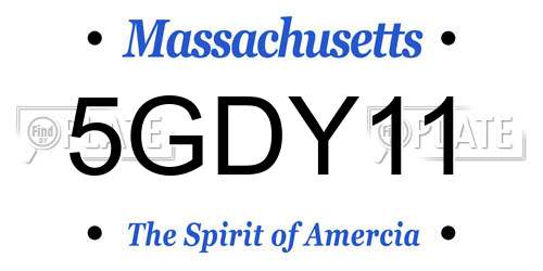 5GDY11 Massachusetts License Plate