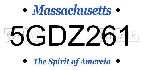 5GDZ261 Massachusetts License Plate