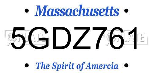 5GDZ761 Massachusetts License Plate