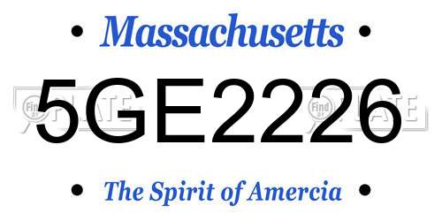 5GE2226 Massachusetts License Plate