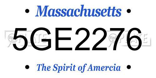 5GE2276 Massachusetts License Plate