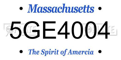 5GE4004 Massachusetts License Plate