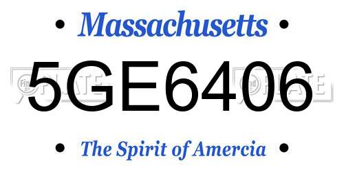 5GE6406 Massachusetts License Plate