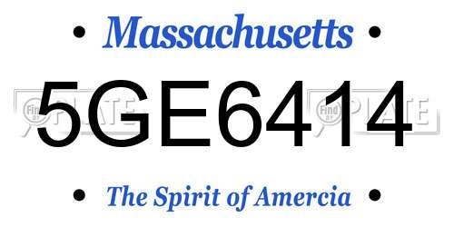 5GE6414 Massachusetts License Plate