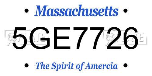 5GE7726 Massachusetts License Plate