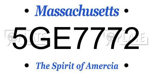 5GE7772 Massachusetts License Plate