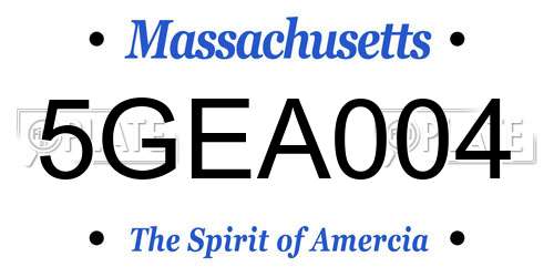 5GEA004 Massachusetts License Plate