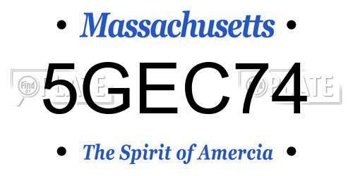 5GEC74 Massachusetts License Plate