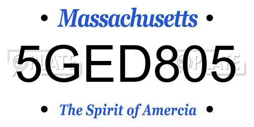 5GED805 Massachusetts License Plate