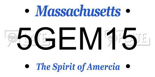 5GEM15 Massachusetts License Plate