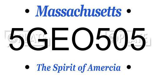 5GEO505 Massachusetts License Plate