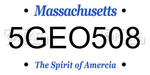 5GEO508 Massachusetts License Plate