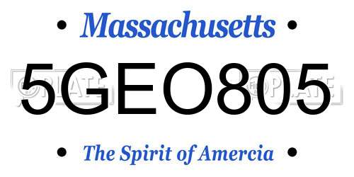 5GEO805 Massachusetts License Plate