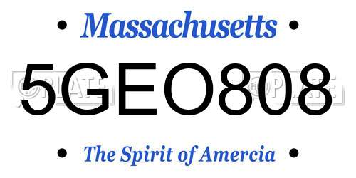 5GEO808 Massachusetts License Plate