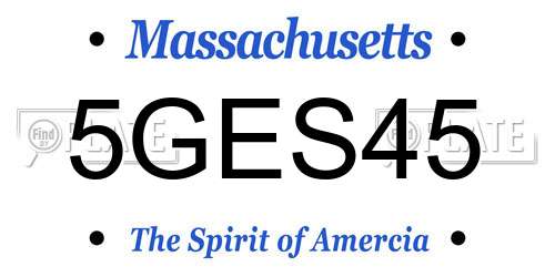5GES45 Massachusetts License Plate