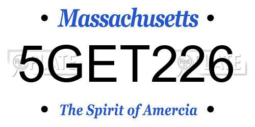 5GET226 Massachusetts License Plate