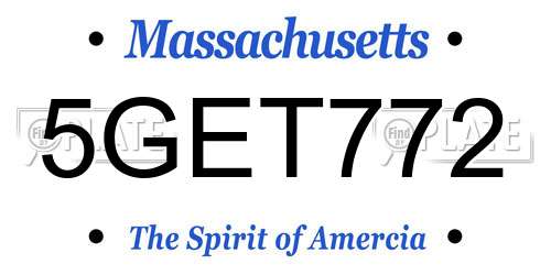 5GET772 Massachusetts License Plate